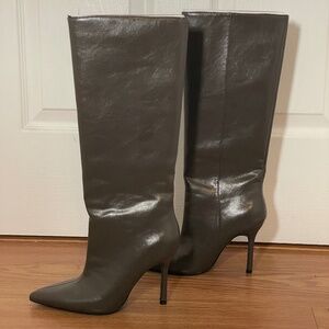 Dark Olive Green Zara Heeled Boot